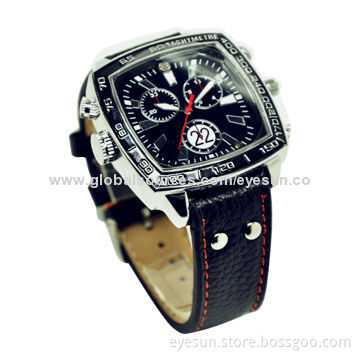 Covert Camera Security Watch with Night-vision Opens Automatically, 1,080P, LED Light for Lighting